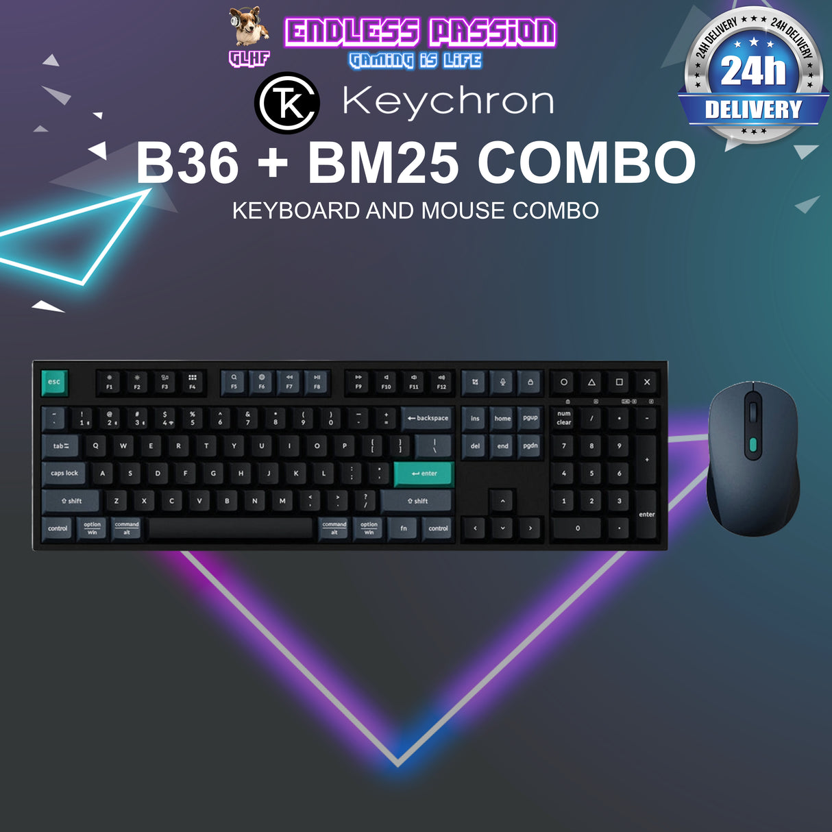 Keychron B36 Keyboard and BM25 Mouse Wireless Combo