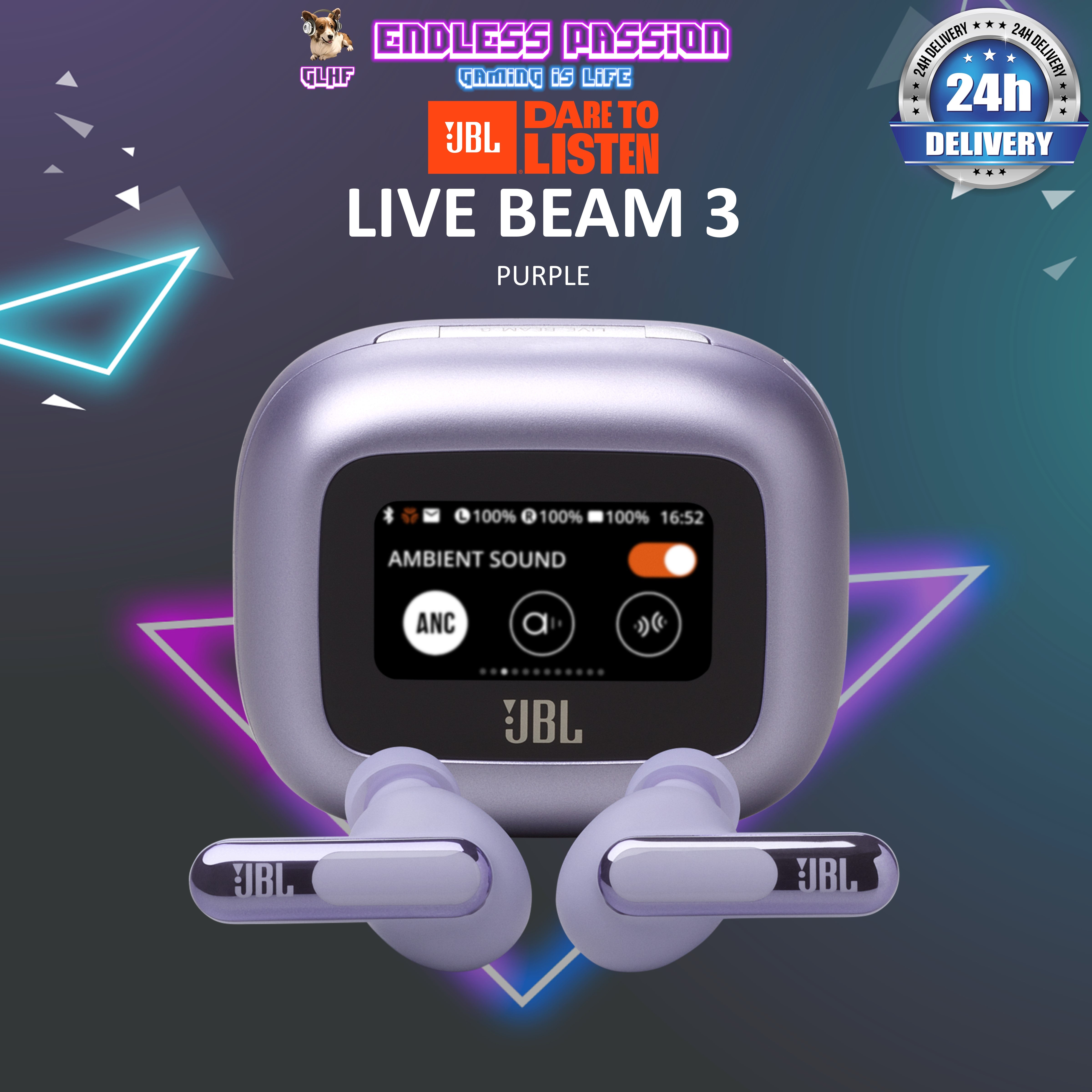 JBL Live Beam 3 True Wireless Noise-Cancelling Closed-Stick