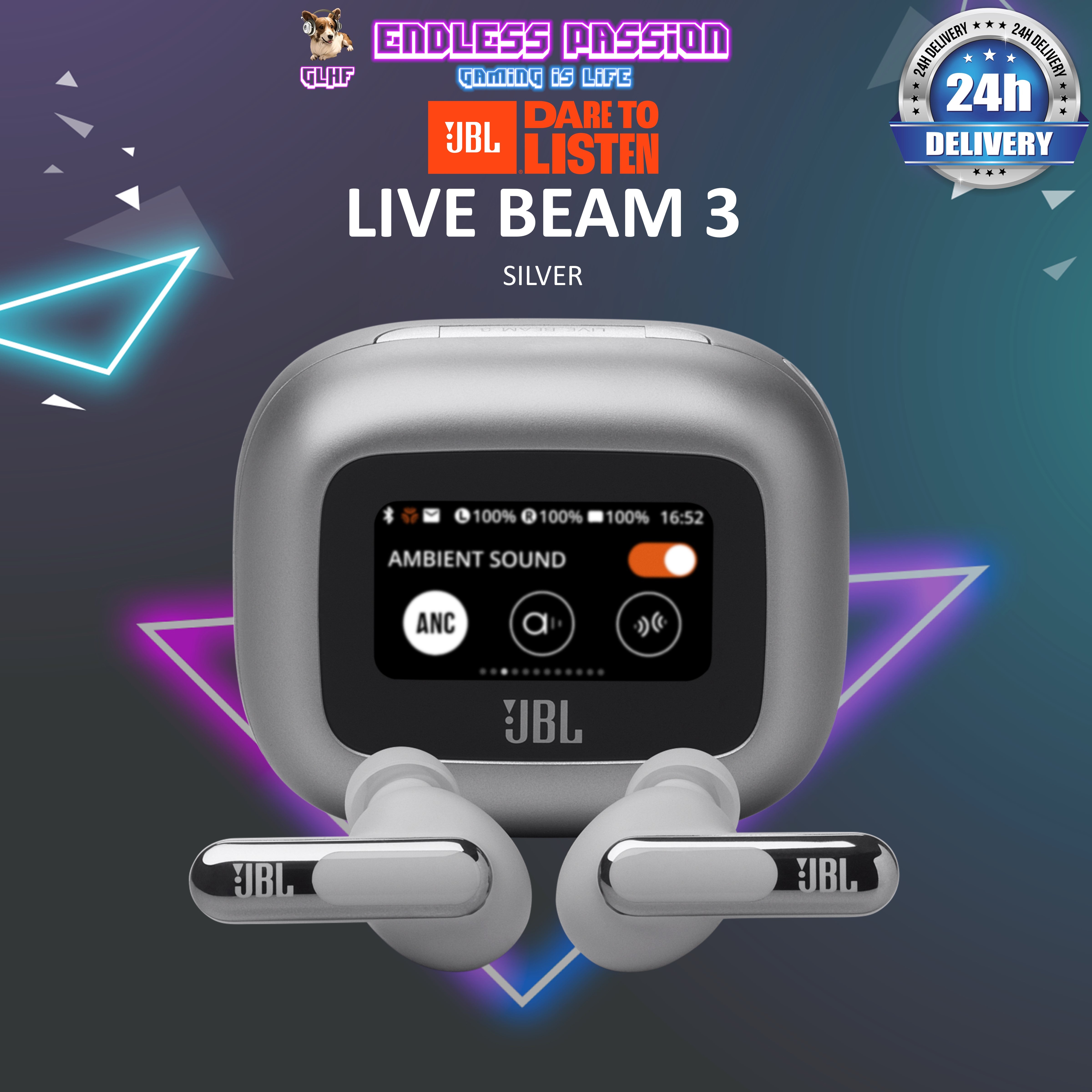 JBL Live Beam 3 True Wireless Noise-Cancelling Closed-Stick