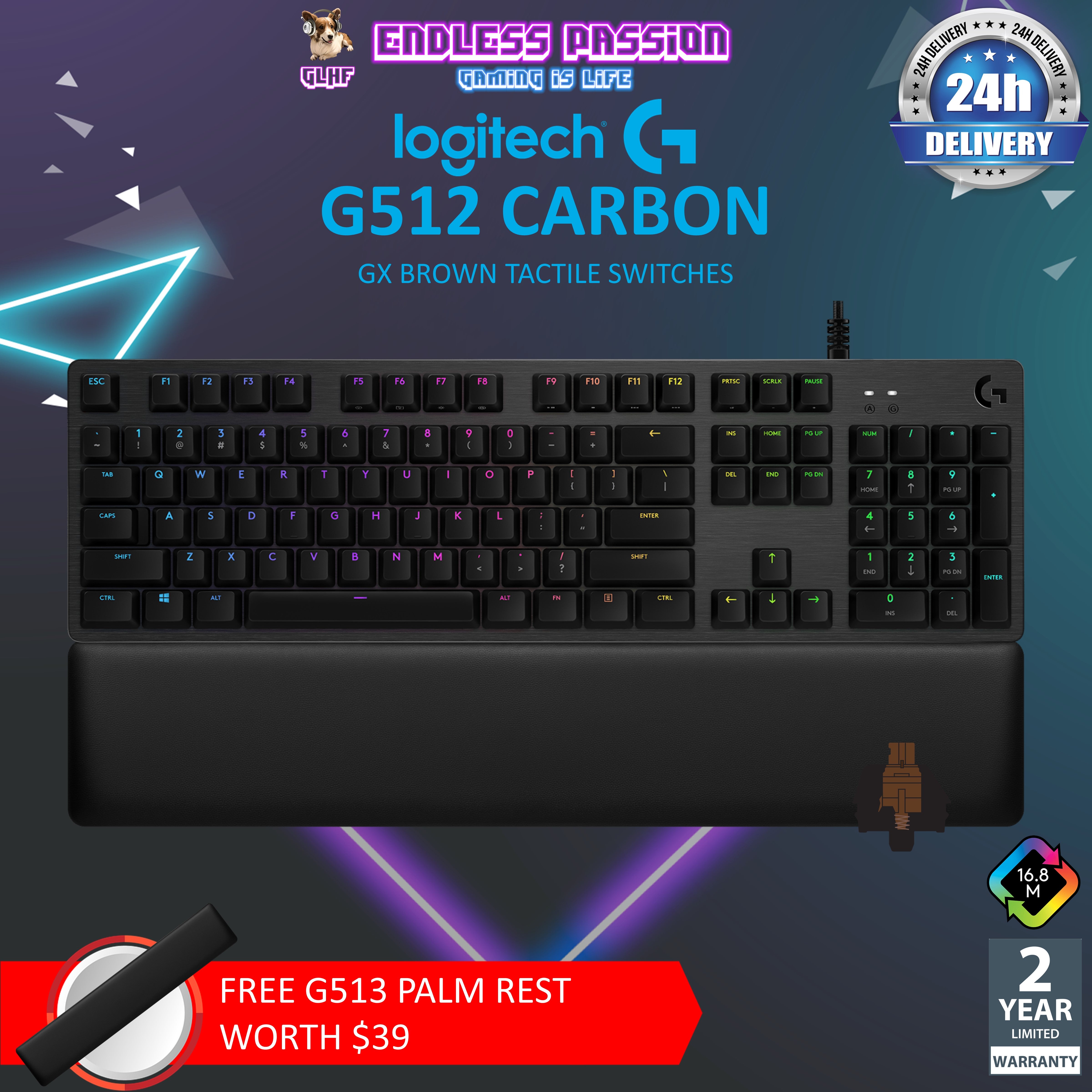 Logitech G512 Carbon RGB Wired Mechanical Gaming Keyboard