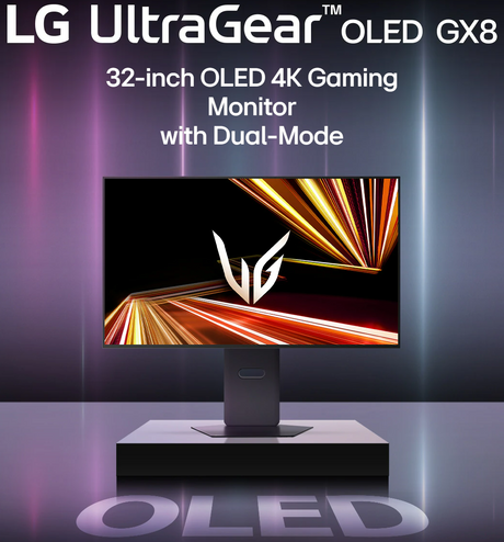 LG 32GX850A-B 32" UltraGear 4K UHD (3840 x 2160) Glossy OLED Gaming Monitor, Dual-Mode 165Hz/330Hz, 0.03ms