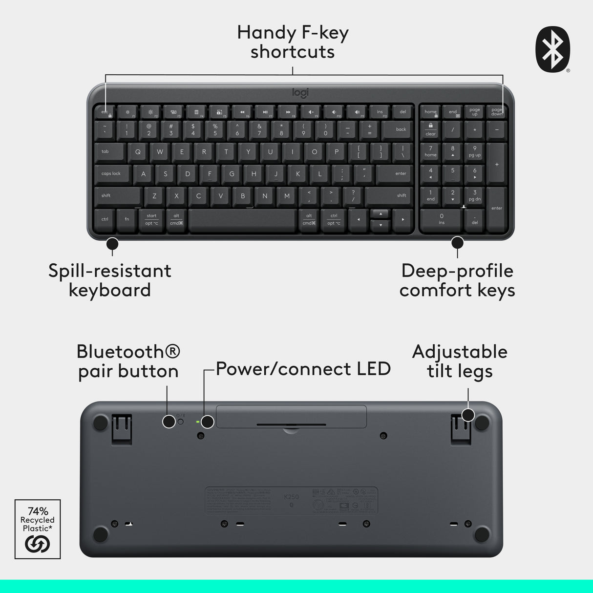 Logitech MK250 Compact Bluetooth® Wireless Combo