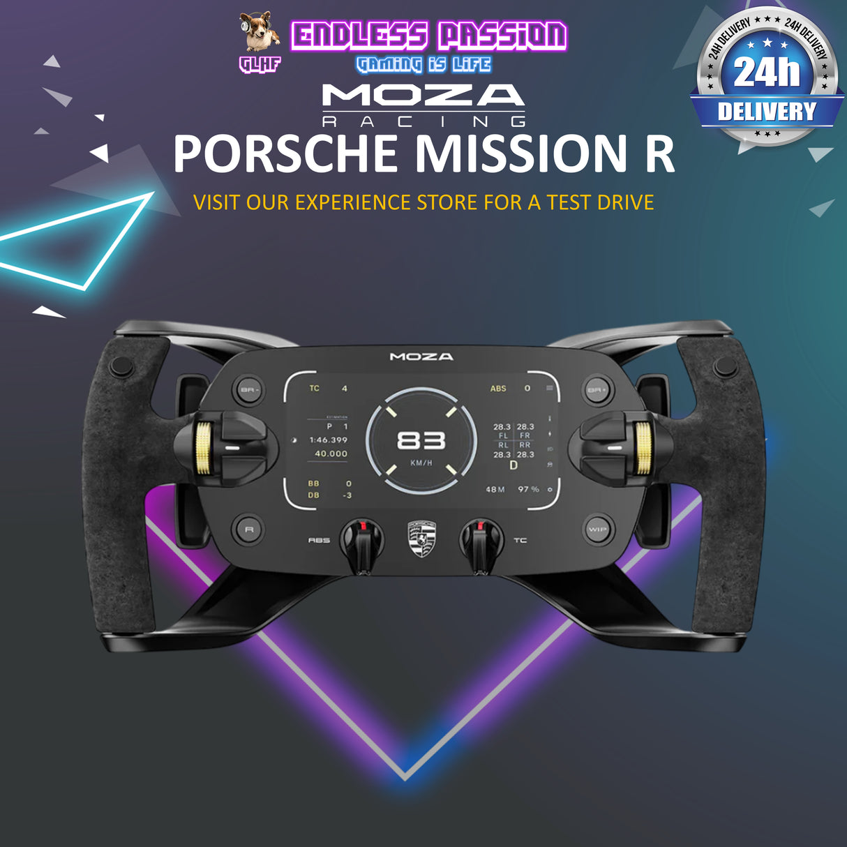 Moza Porsche Mission R Sim Racing Steering Wheel - RS097