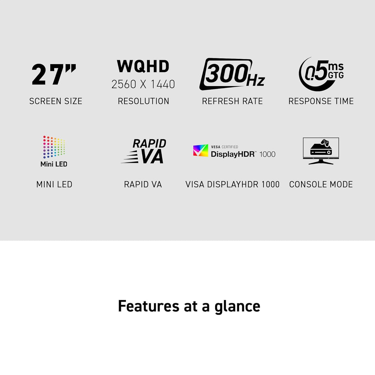 MSI MAG 274QPF X30 MV 27-inch QHD Mini-LED Gaming Monitor – 300Hz, HDR