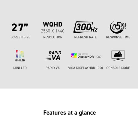 MSI MAG 274QPF X30 MV 27-inch QHD Mini-LED Gaming Monitor – 300Hz, HDR