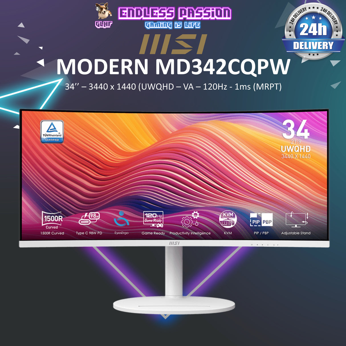 MSI Modern MD342CQPW Business & Productivity Monitor