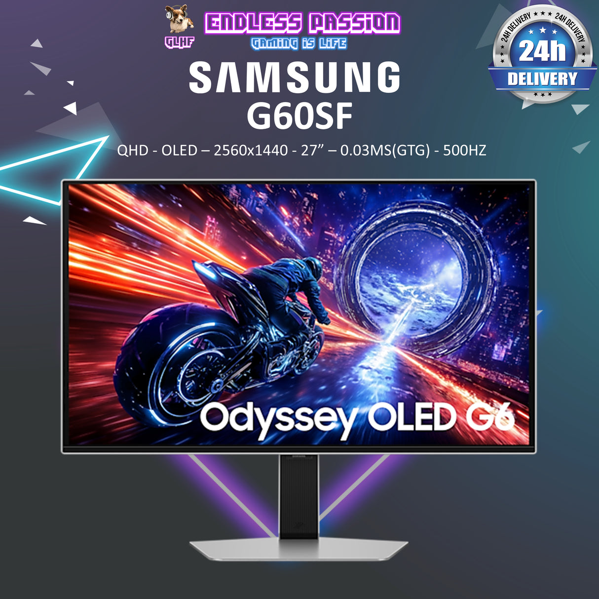 SAMSUNG Odyssey 27" OLED G6 G60SF 500Hz Gaming Monitor