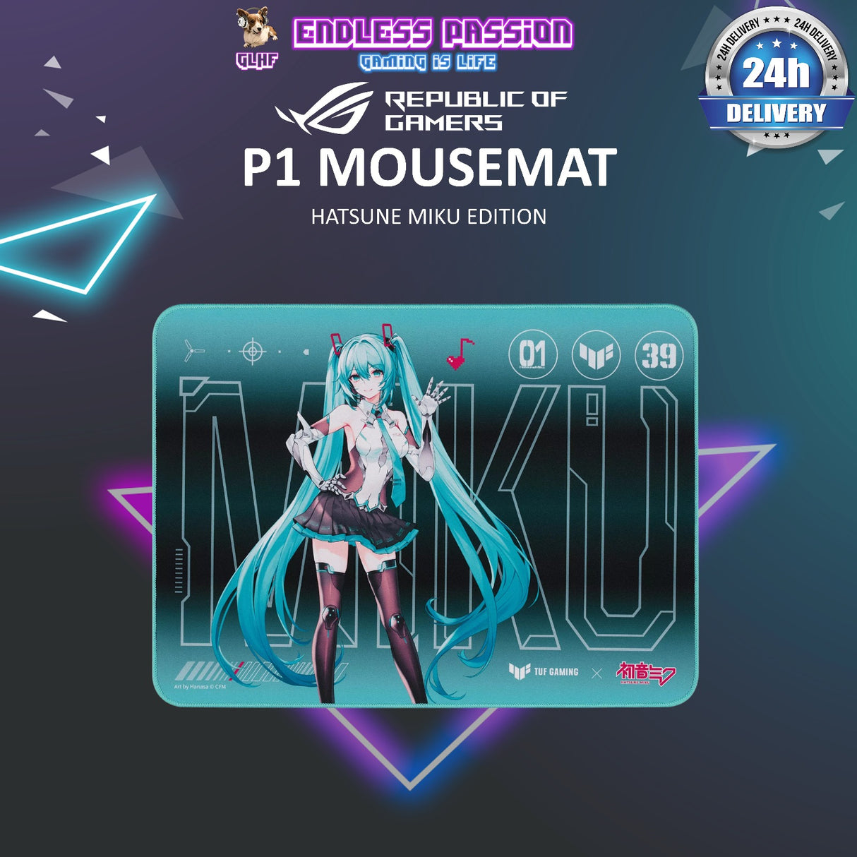 ASUS TUF Gaming P1 Mouse Pad - Hatsune Miku Edition