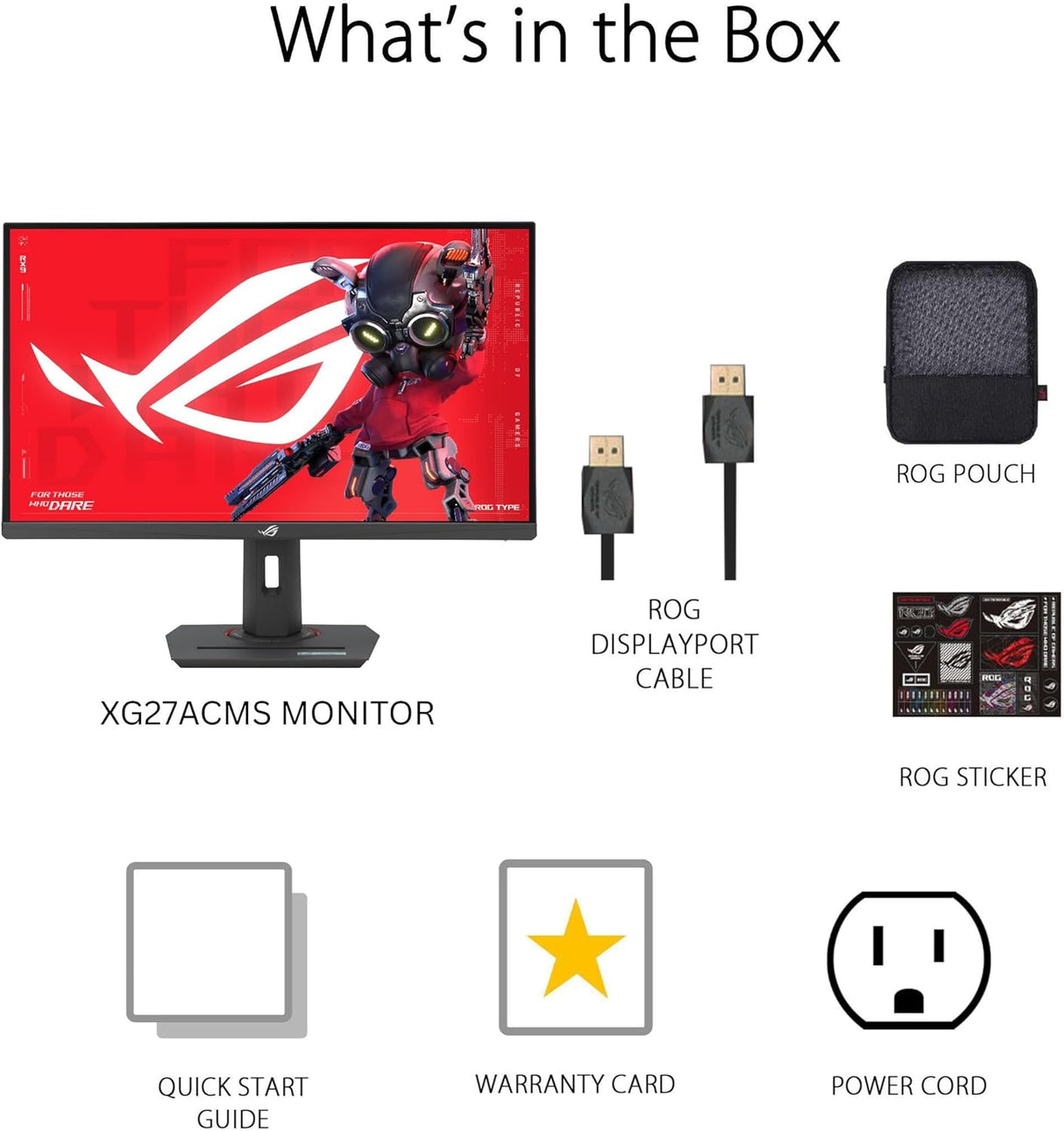 ASUS Gaming Monitor XG27ACMS - QHD - Fast IPS - 2560x1440 - 27" - 0.3ms - 320HZ(OC) - HDR