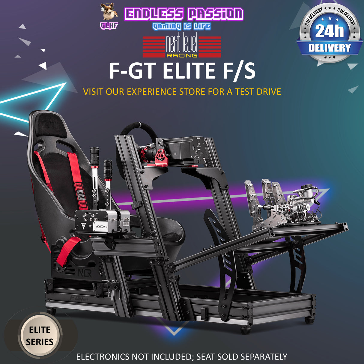 Next Level Racing F-GT Elite Front & Side Mount Edition Racing Cockpit