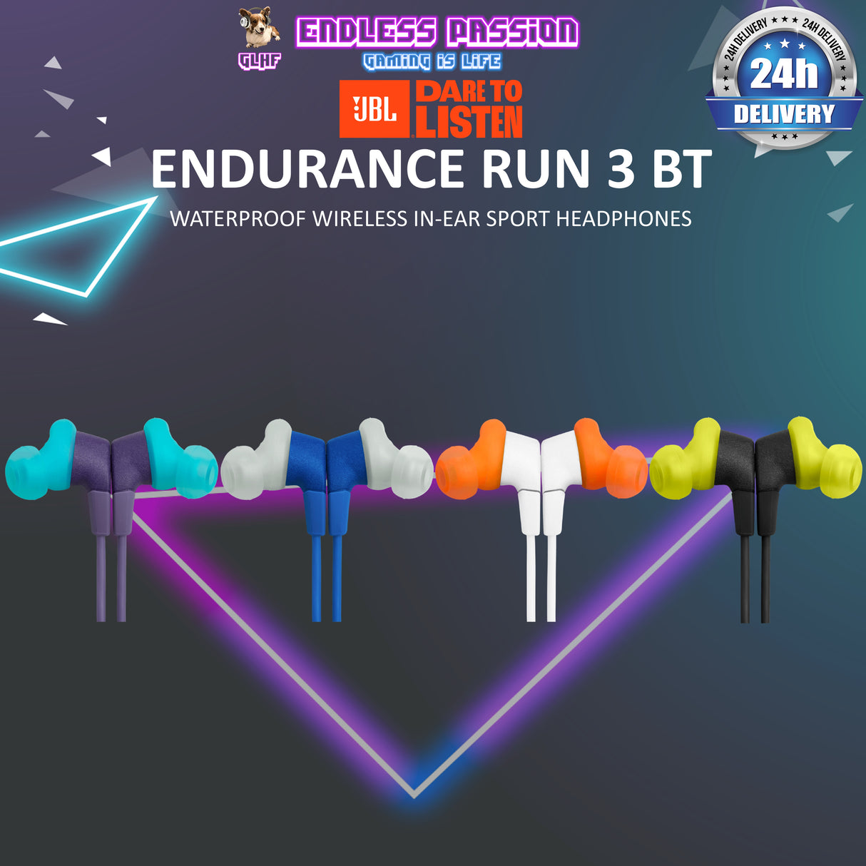 JBL Endurance Run 3 BT Sweatproof Wireless In-Ear Sports Headphone