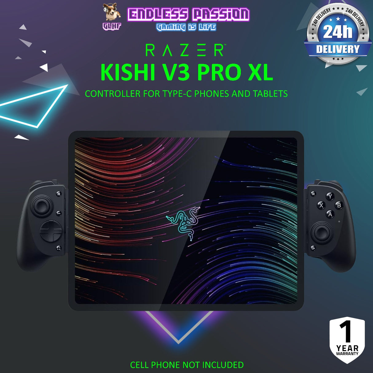 Razer Kishi V3 Pro XL - Gaming Controller for Type-C Phones And Tablets