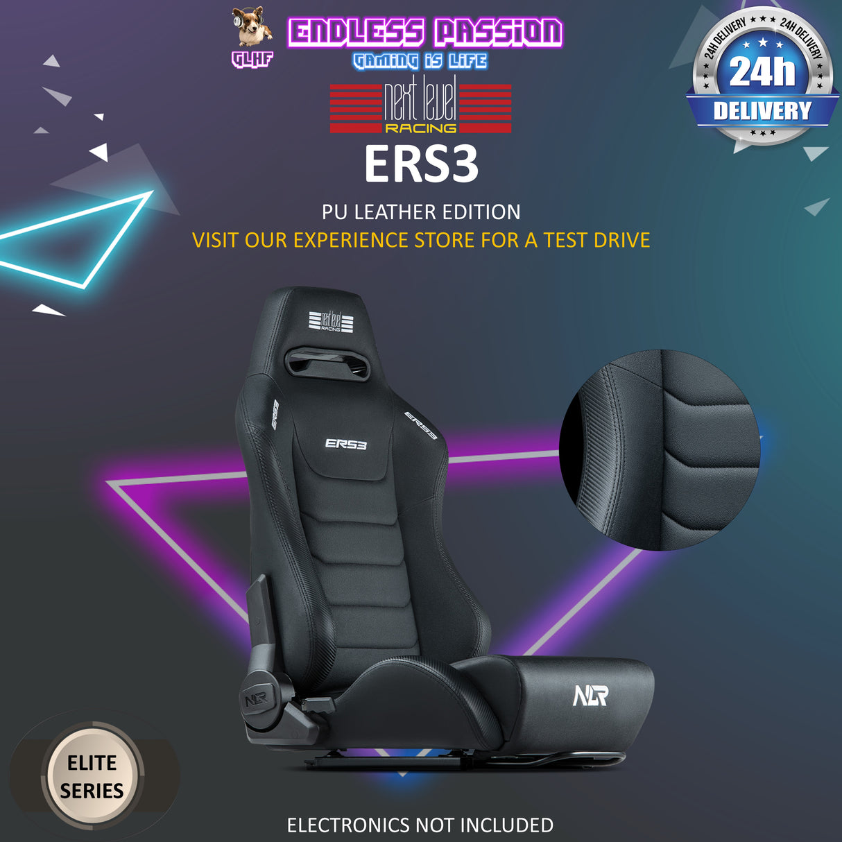 Next Level Racing ERS3 Elite Reclining Seat - NLR-E050 / NLR E051 / NLR-E052