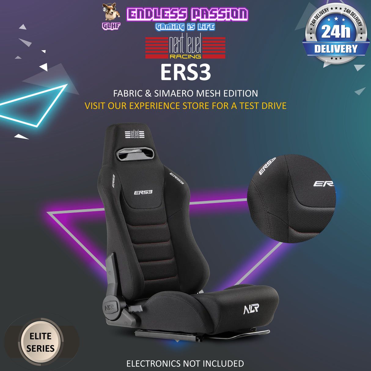 Next Level Racing ERS3 Elite Reclining Seat - NLR-E050 / NLR E051 / NLR-E052