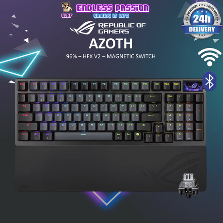 ASUS ROG AZOTH 96% Hall Effect Wireless Gaming Keyboard - ROG HFX V2 Magnetic Switch