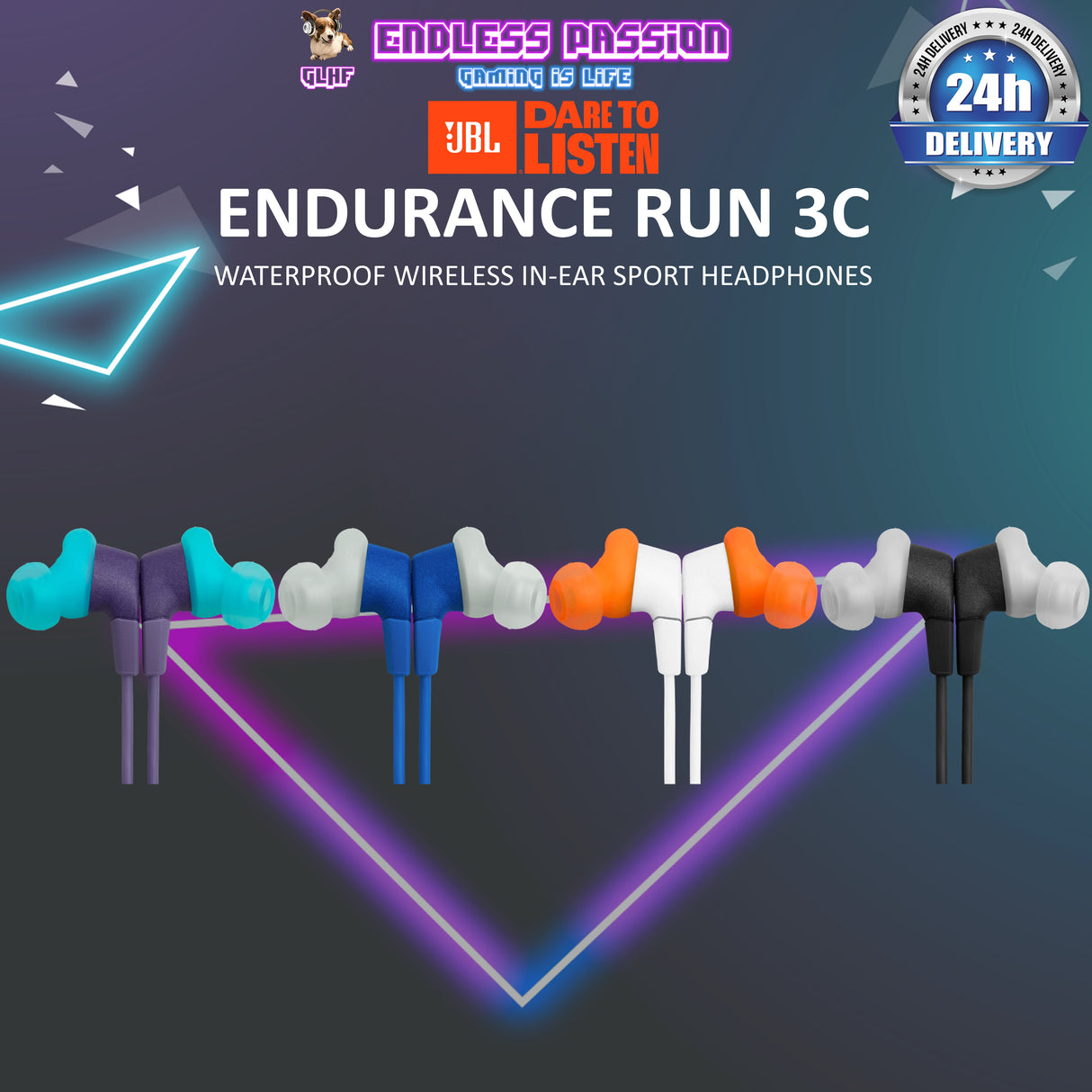 JBL Endurance Run 3C Sweatproof Wired In-Ear Sports Headphone