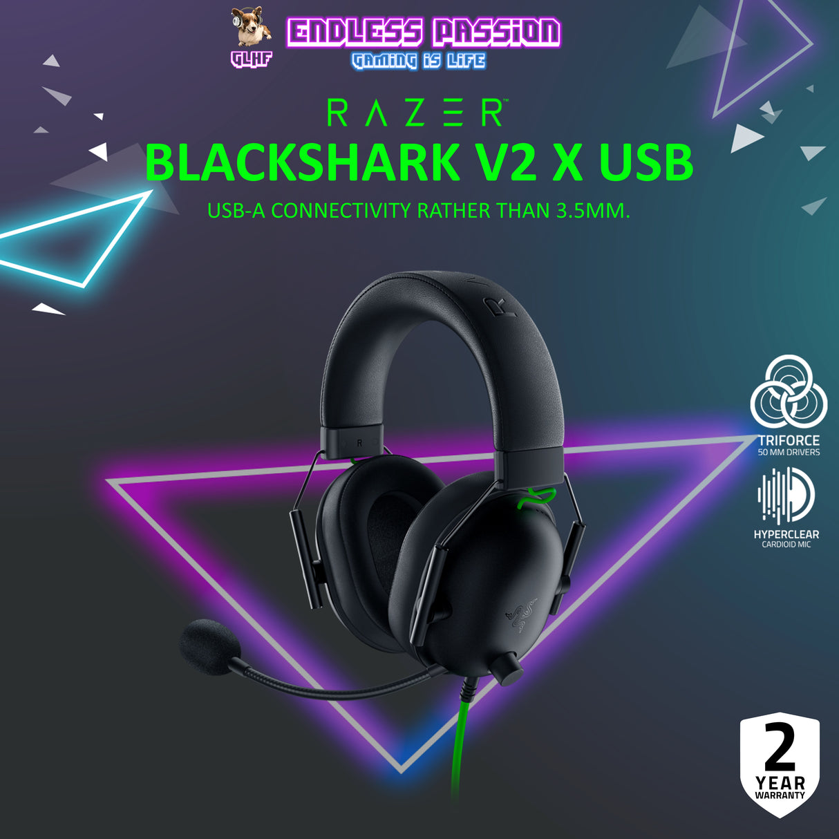 Razer BlackShark V2 X USB Wired Gaming Headset