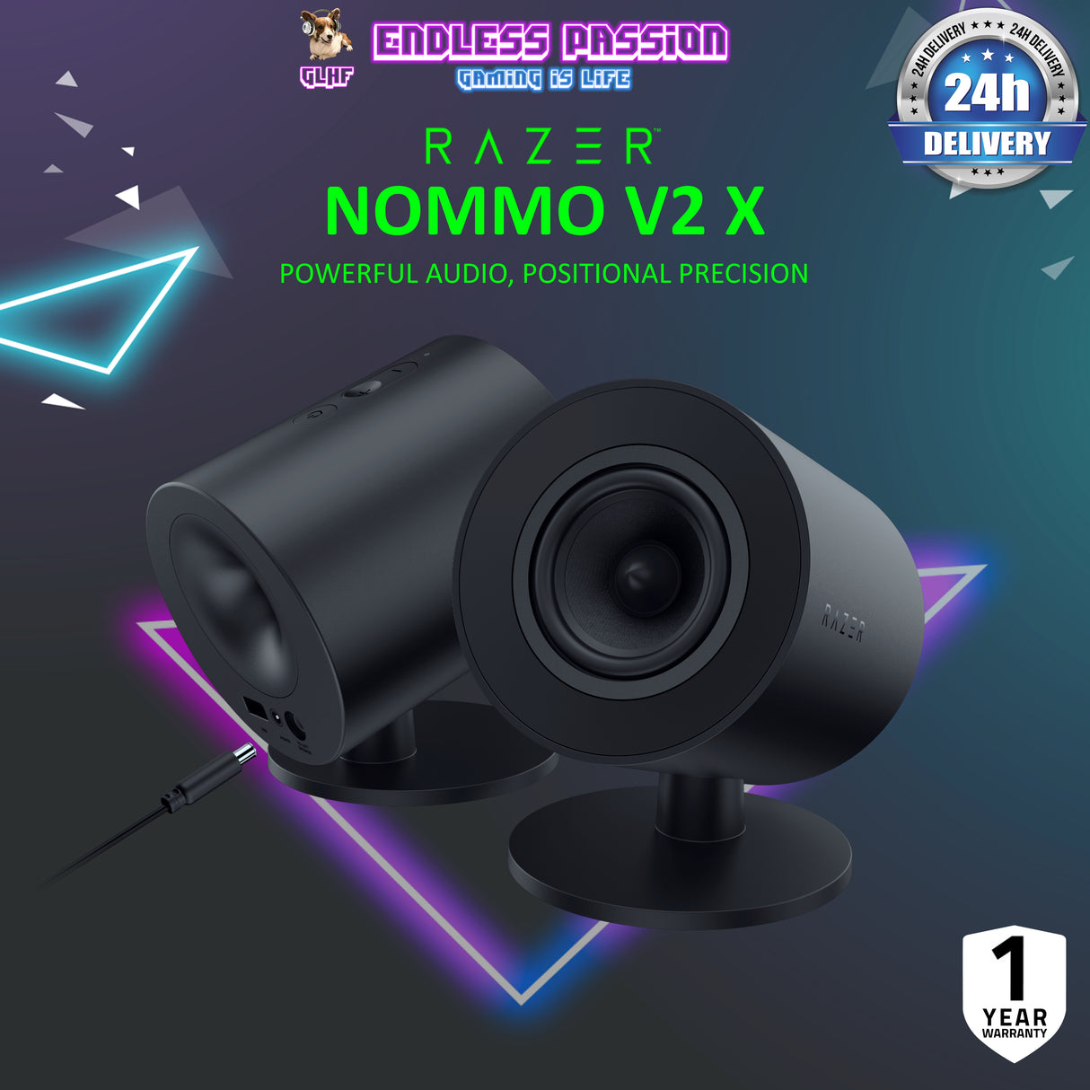 Razer Nommo V2 X 2.0 PC Gaming Speakers