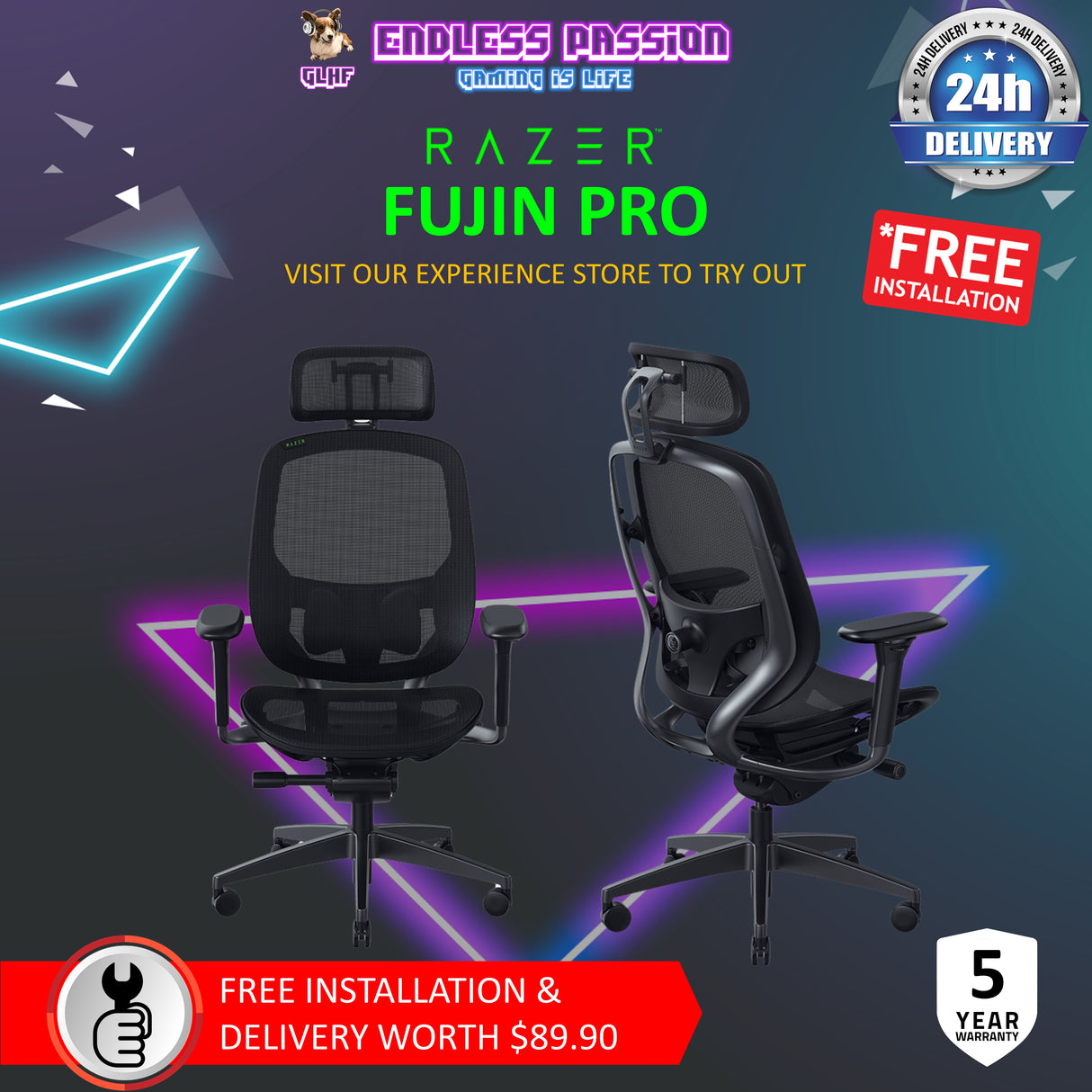 Razer Fujin Pro Mesh Ergonomic Gaming Chair