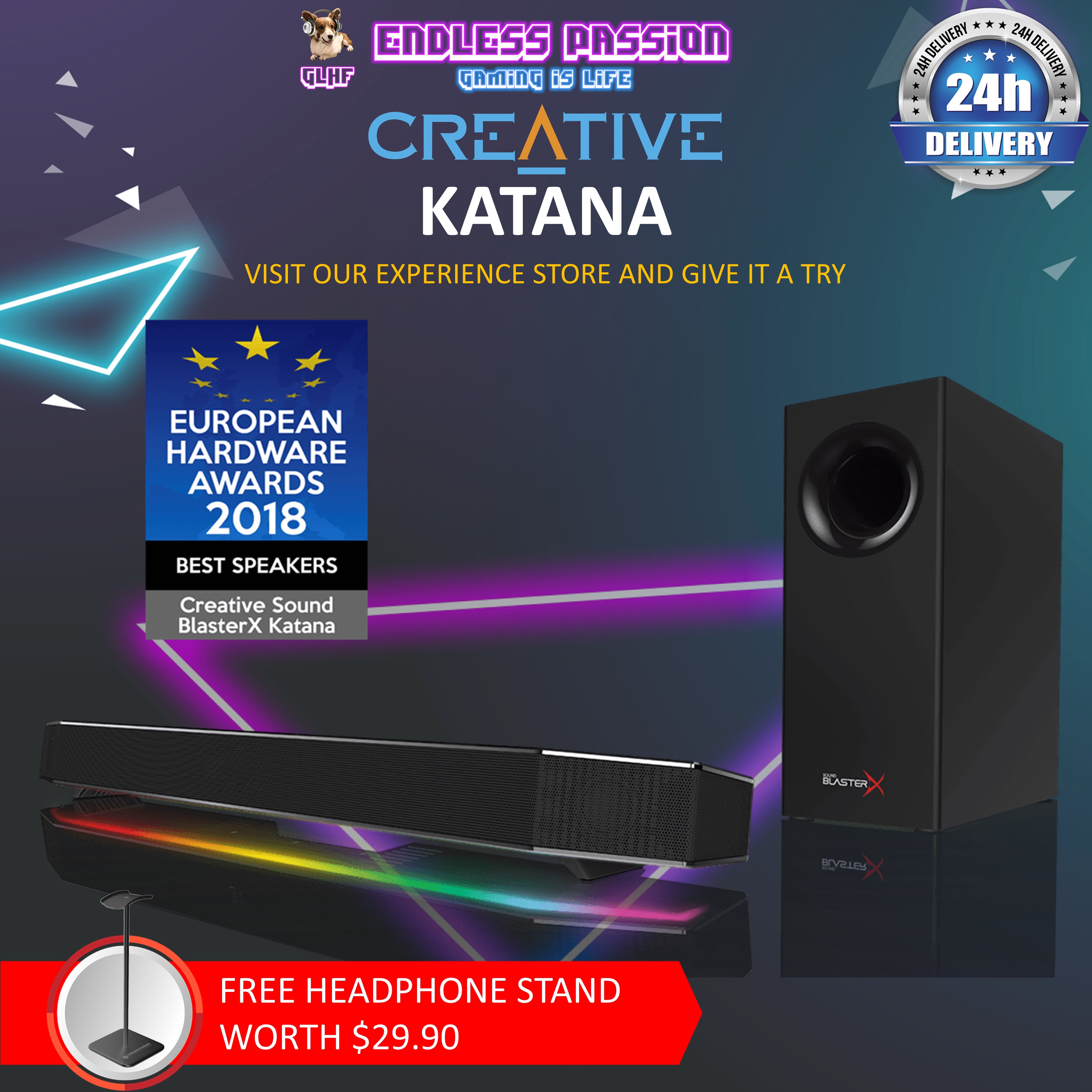 Sound Blaster Katana V2X - コンパクト サブウーファー採用