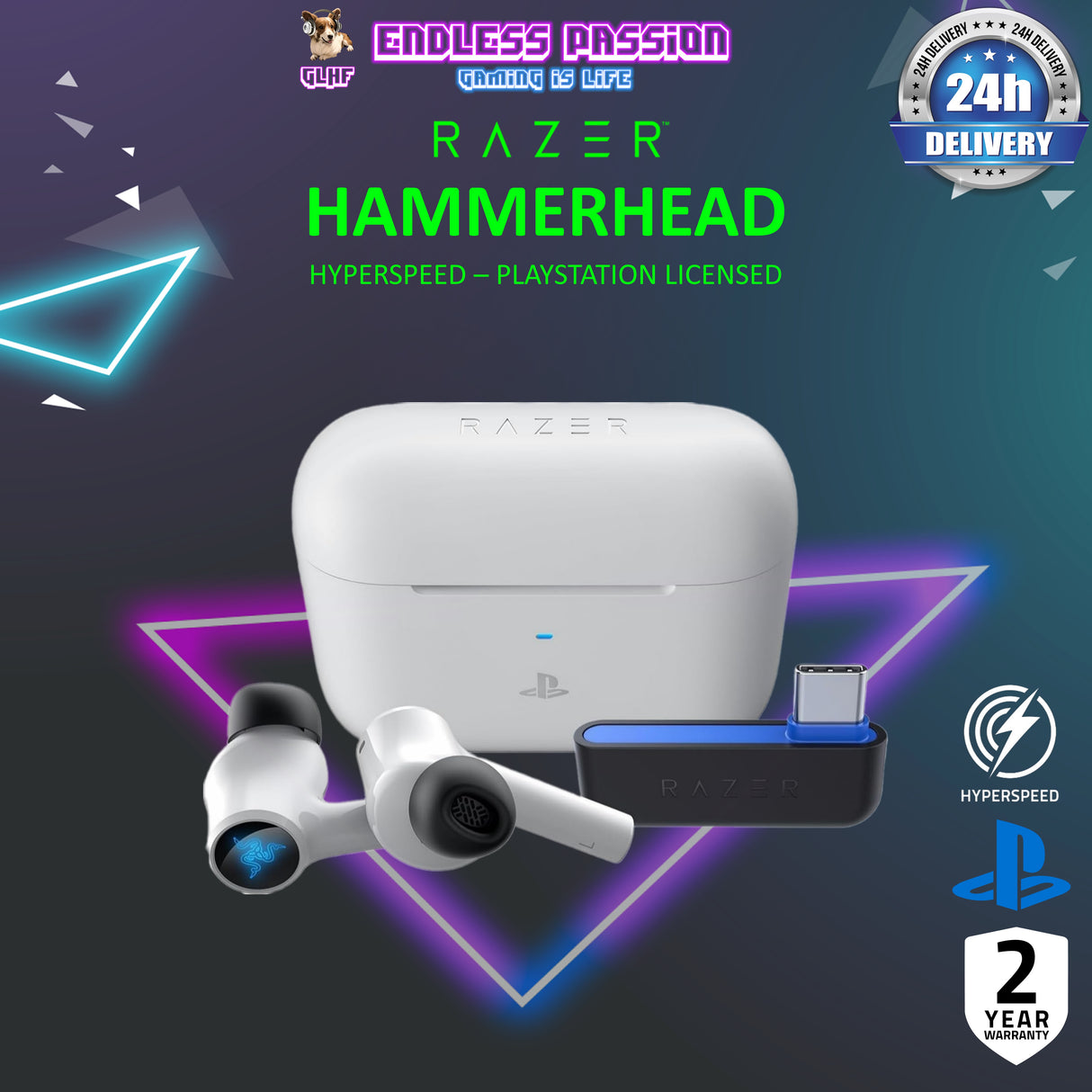Razer Hammerhead HyperSpeed Wireless Gaming Earbuds for PS
