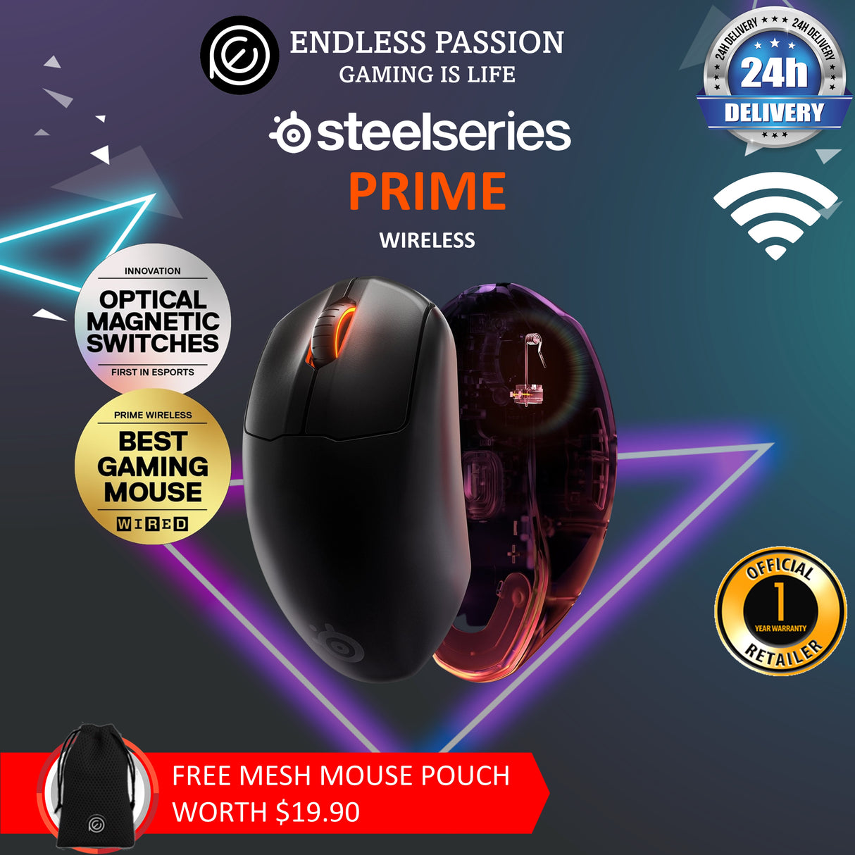 SteelSeries Prime Wireless Gaming Mouse