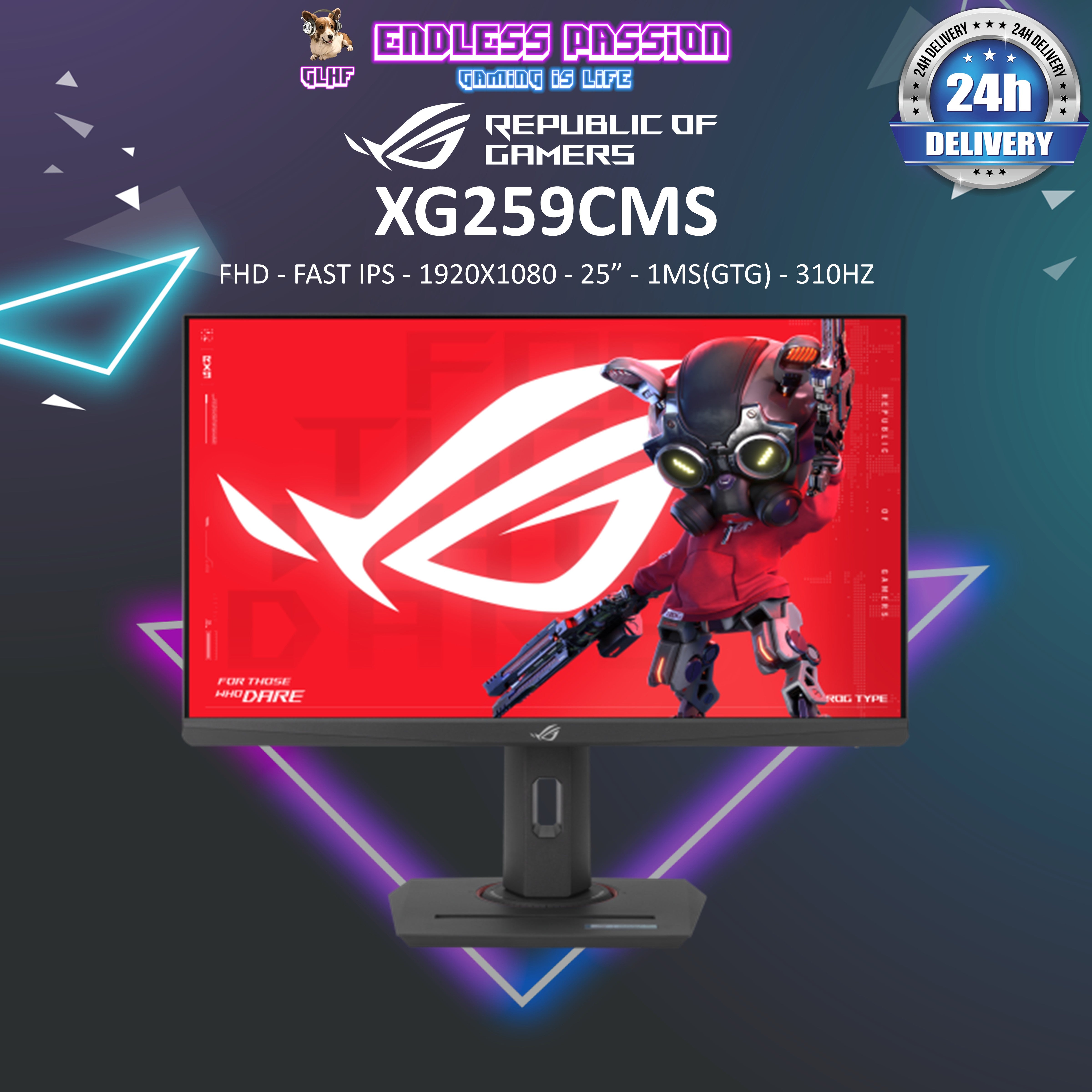 ASUS ROG Strix XG259CMS 24.5インチ : ASUS ROG Strix 24.5\u201d USB-C HDR400 Gaming Monitor