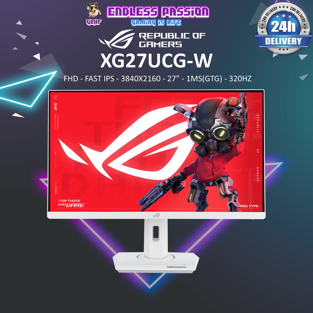 ASUS ROG Strix XG27UCG-W USB Type-C Gaming Monitor