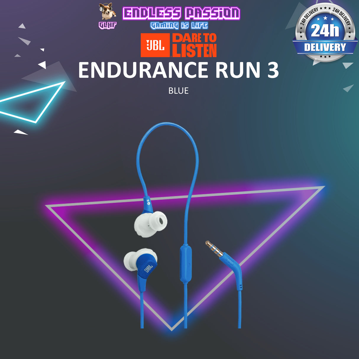 JBL Endurance Run 3 Sweatproof Wired In-Ear Sports Headphone