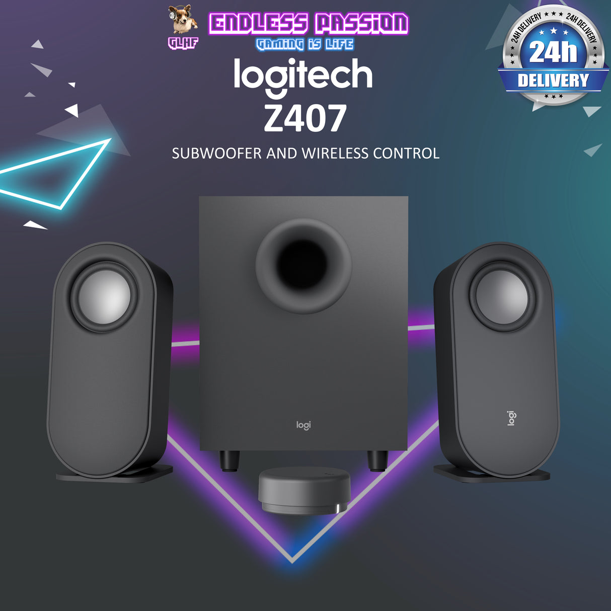 Logitech Z407 Bluetooth Computer Speakers with Subwoofer and Wireless Control