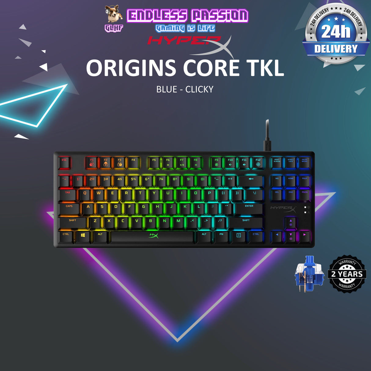 HyperX Alloy Origins Core TKL PBT Gaming Keyboard