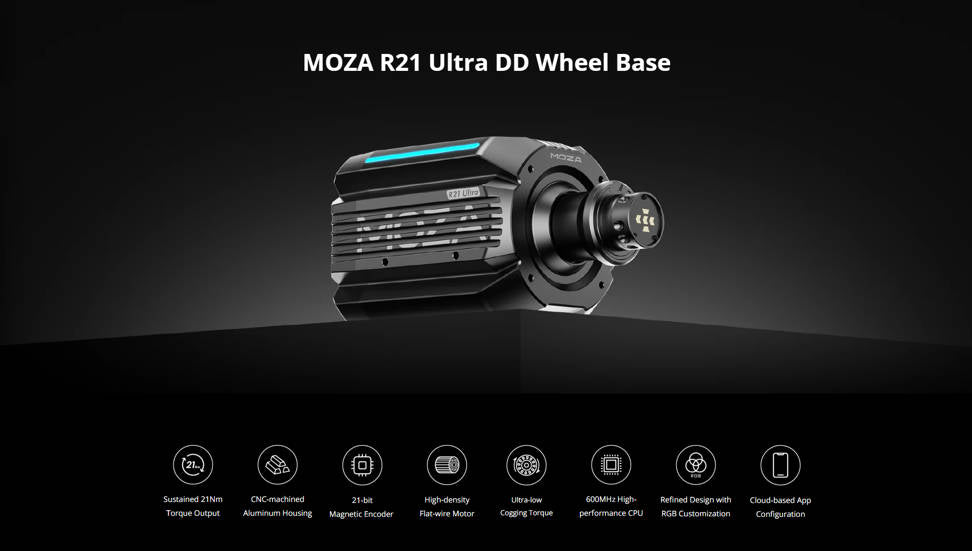 Moza R21 Ultra True Torque Direct Drive Wheel Base - RS091