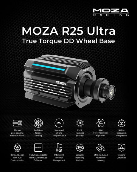 Moza R25 Ultra True Torque Direct Drive Wheel Base - RS091