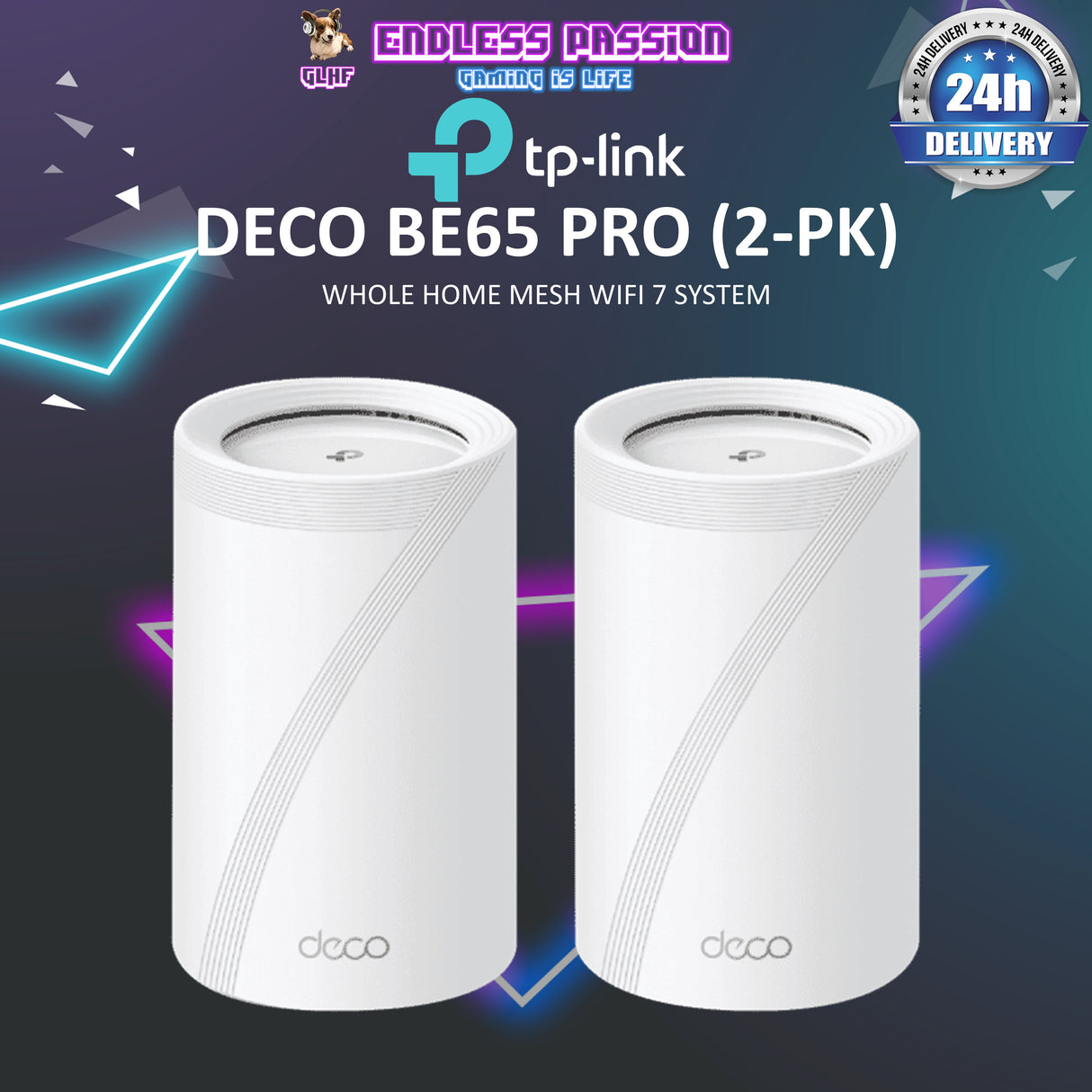 TP Link Deco BE65 Pro 2 Pack BE11000 Whole Home Mesh WiFi 7 System