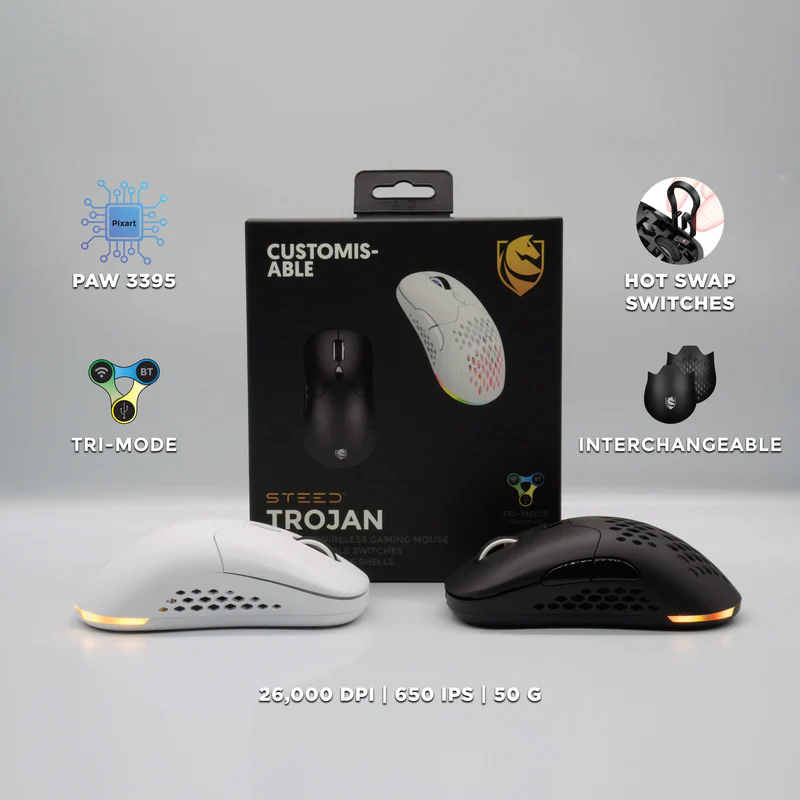 Steed Trojan Customisable TRI-Mode Gaming Mouse