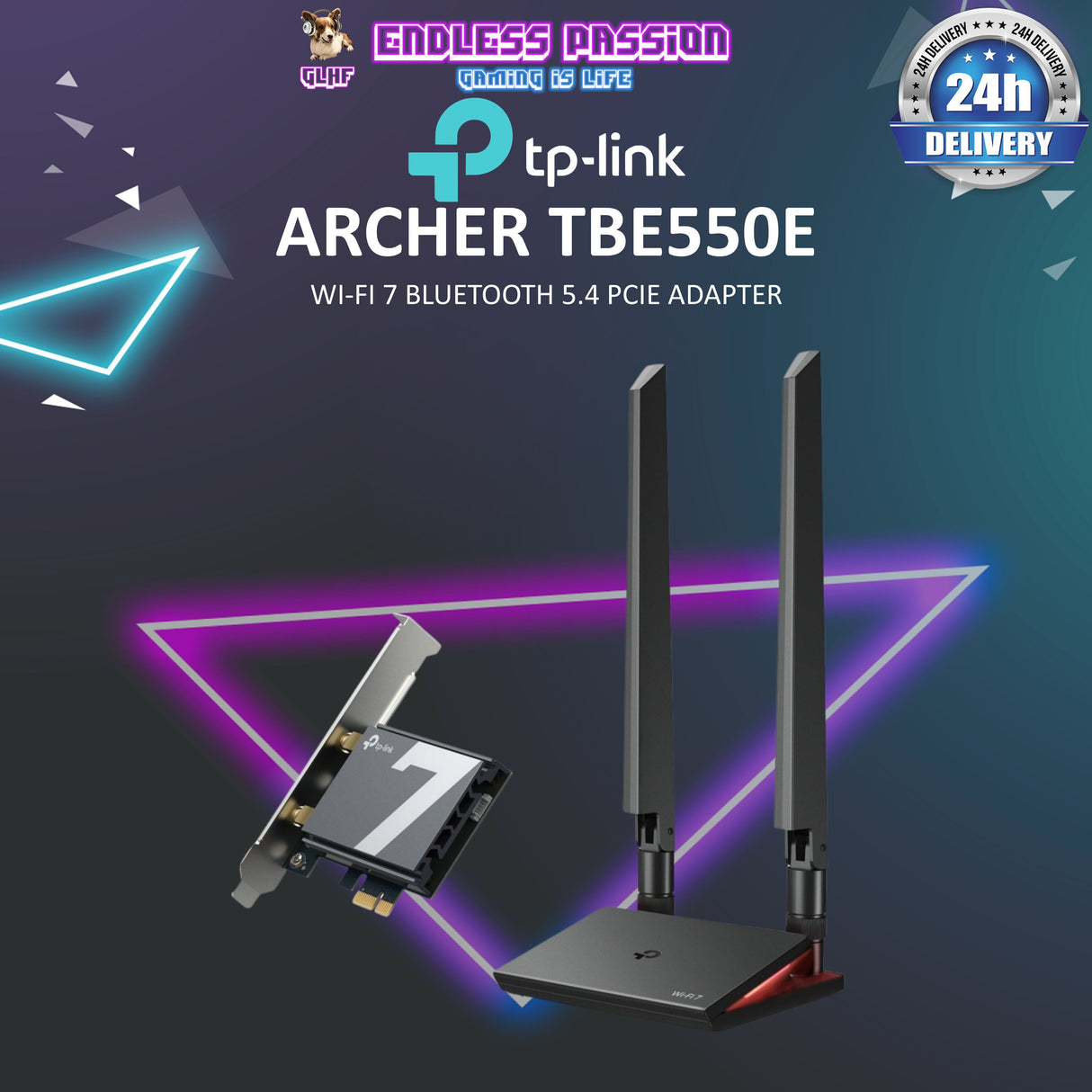 TP-LINK Archer TBE550E BE9300 Wi-Fi 7 Bluetooth 5.4 PCIe Adapter