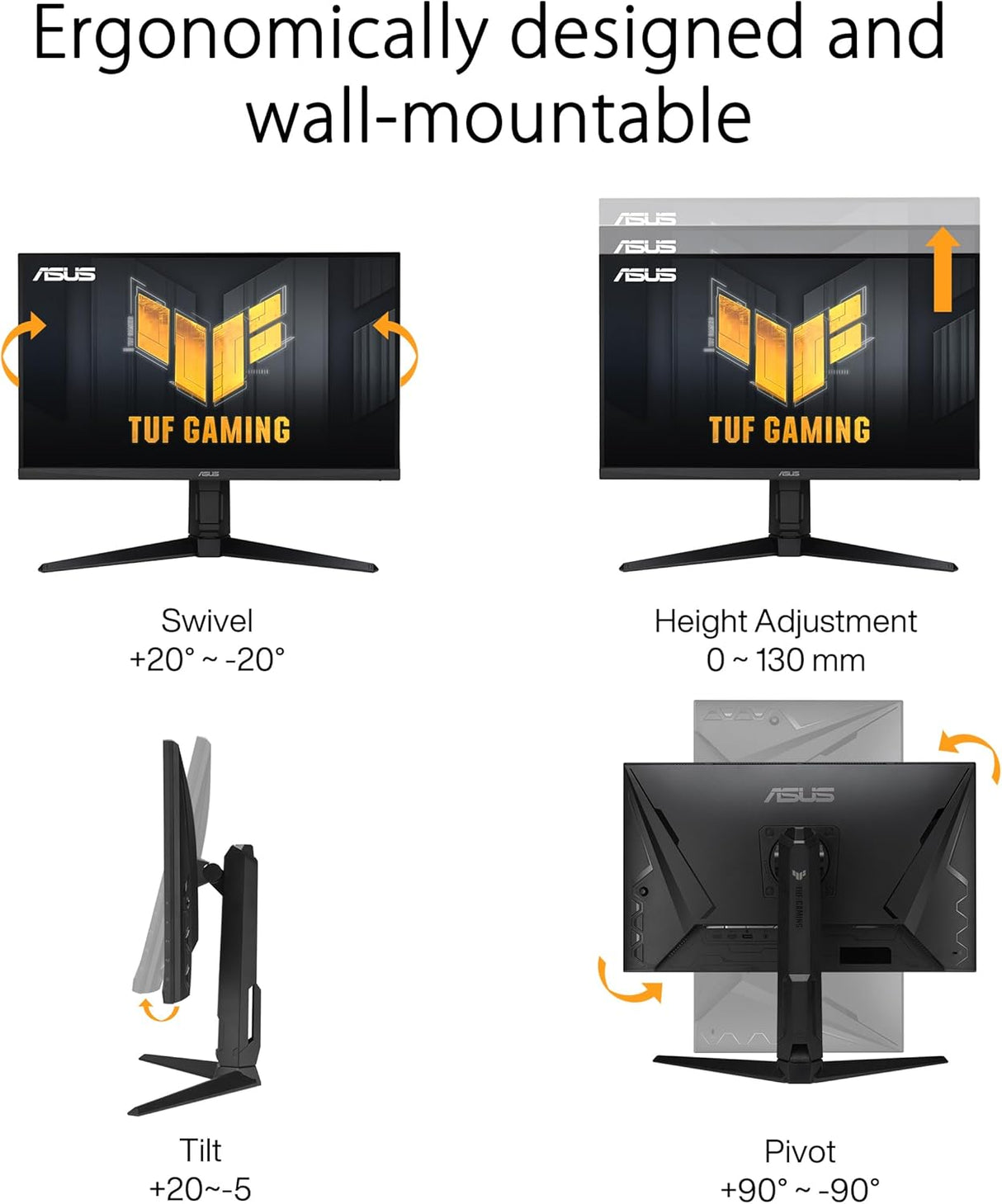 ASUS TUF Gaming VG27AQML1A Gaming Monitor - 27-inch 2K QHD IPS 260Hz 1ms