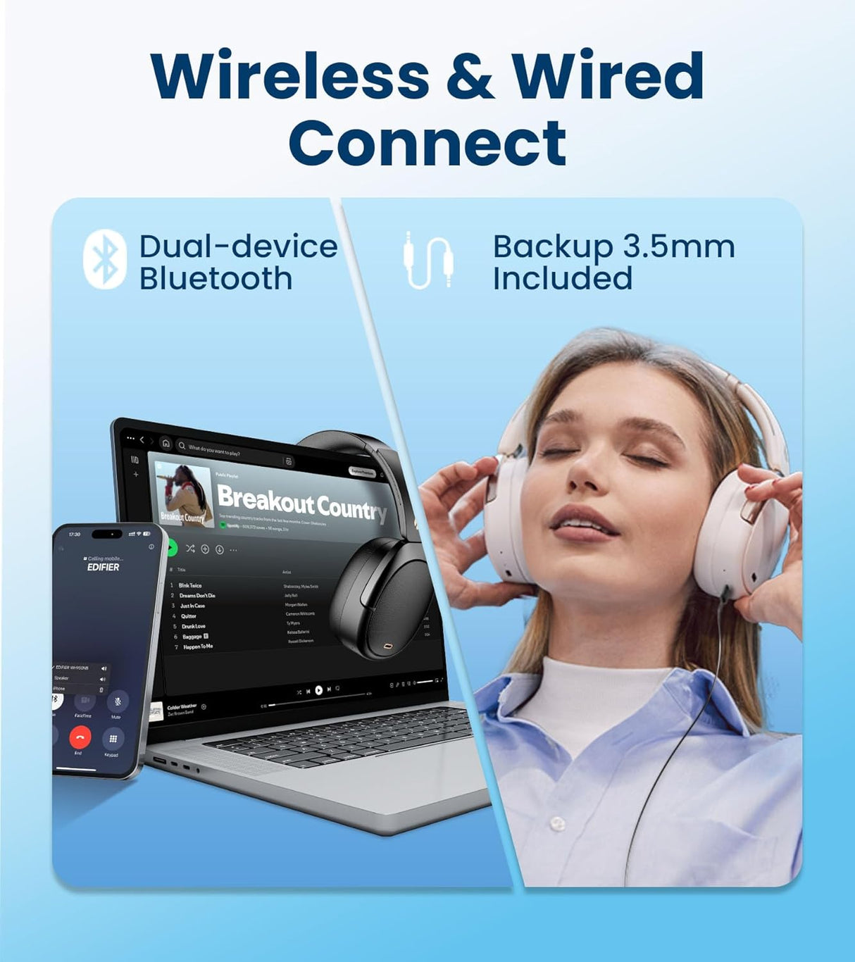 Edifier WH950NB (2025) Hybrid Active Noise Cancelling Wireless Headphones