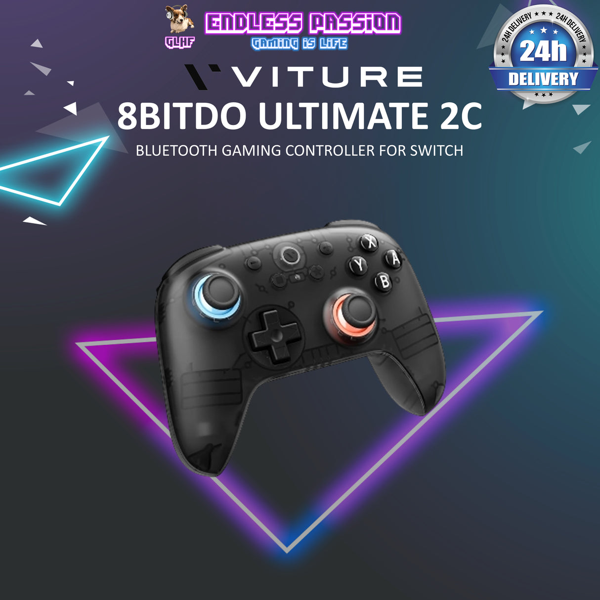 (PRE ORDER) VITURE x 8BitDo Ultimate 2C Bluetooth Controller Switch Layout - Wireless Gaming Controller for PC Switch
