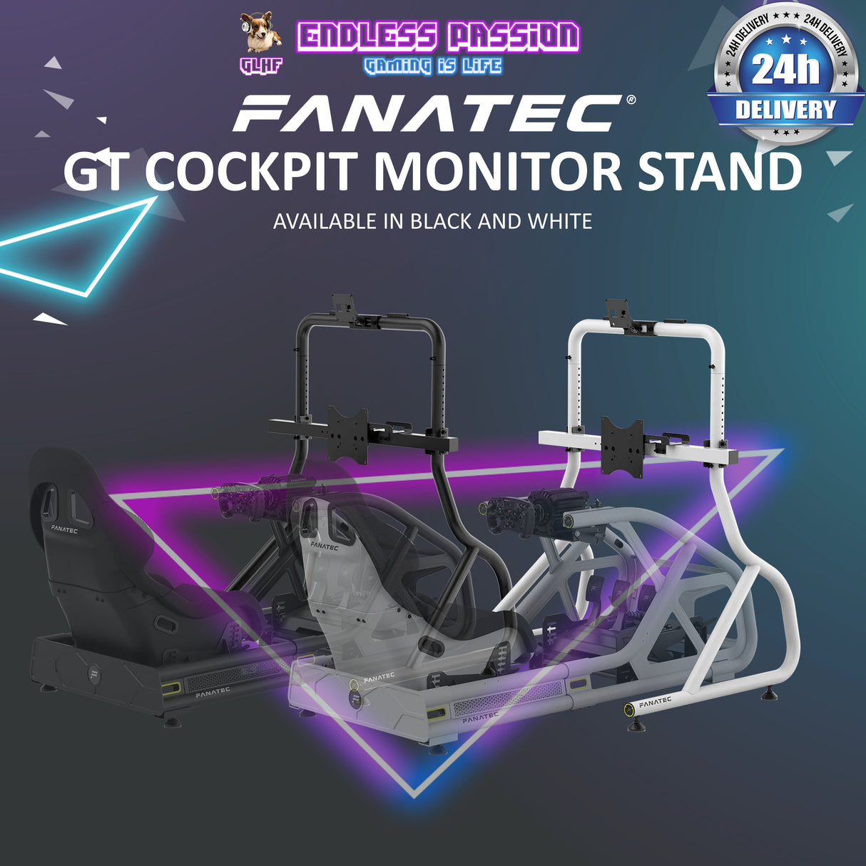 Fanatec ClubSport Cockpit Monitor Stand - Available in Black and White