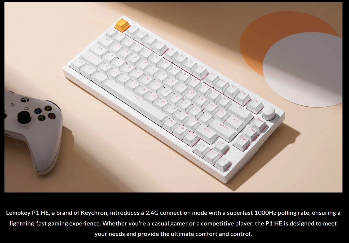 Lemokey P1 HE Wireless Magnetic Switch Custom Gaming Keyboard