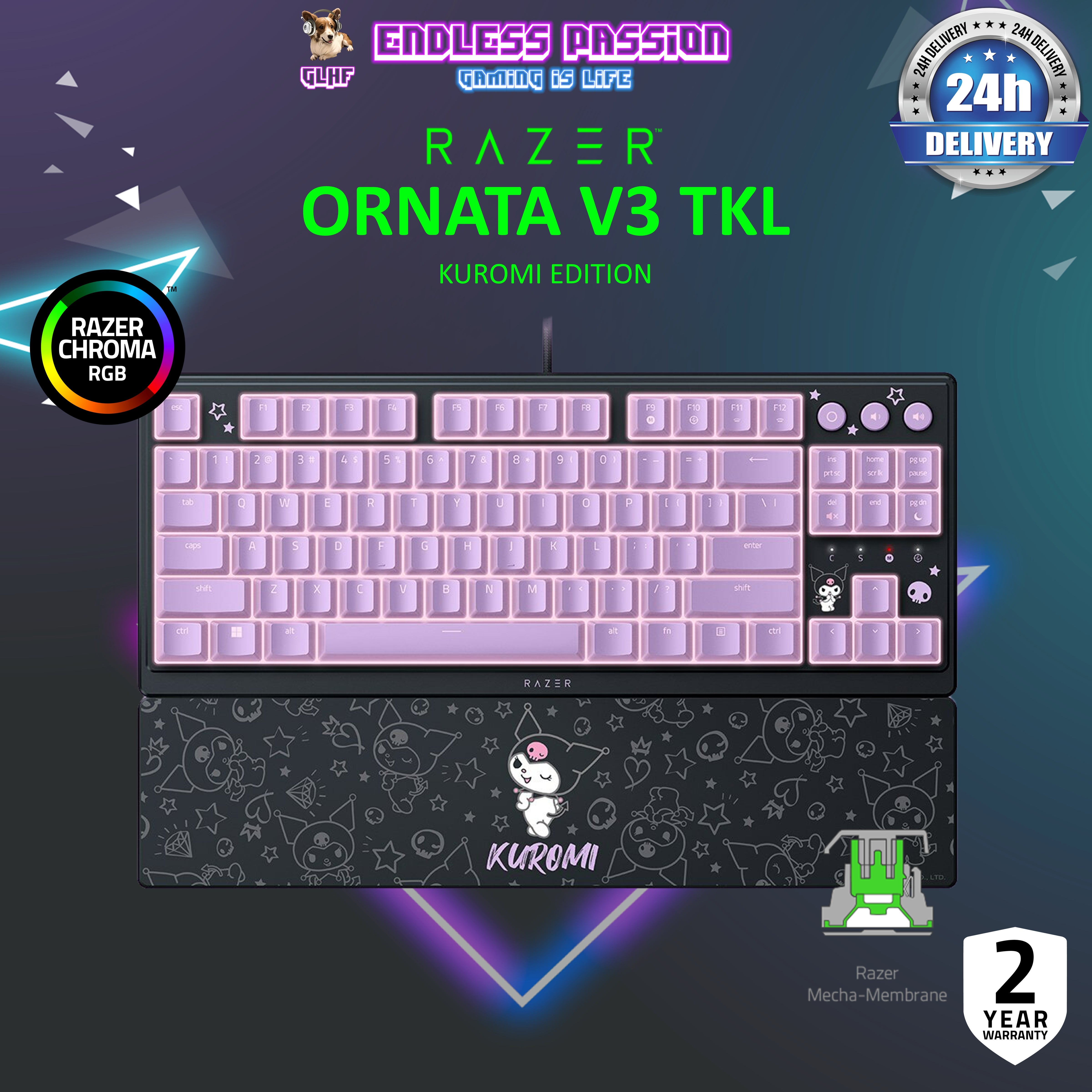 Razer Ornata V3 Tenkeyless Kuromi™ Edition Low-Profile Ergonomic