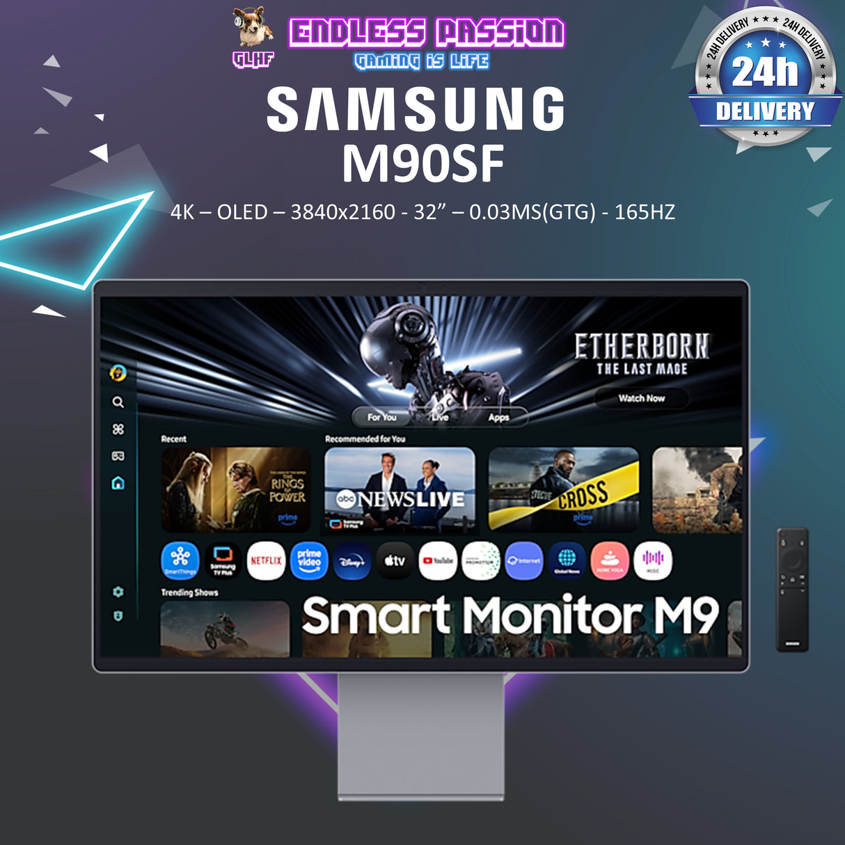 Samsung Smart M90SF 32" 4K OLED Display Monitor - LS32FM902SEXXS