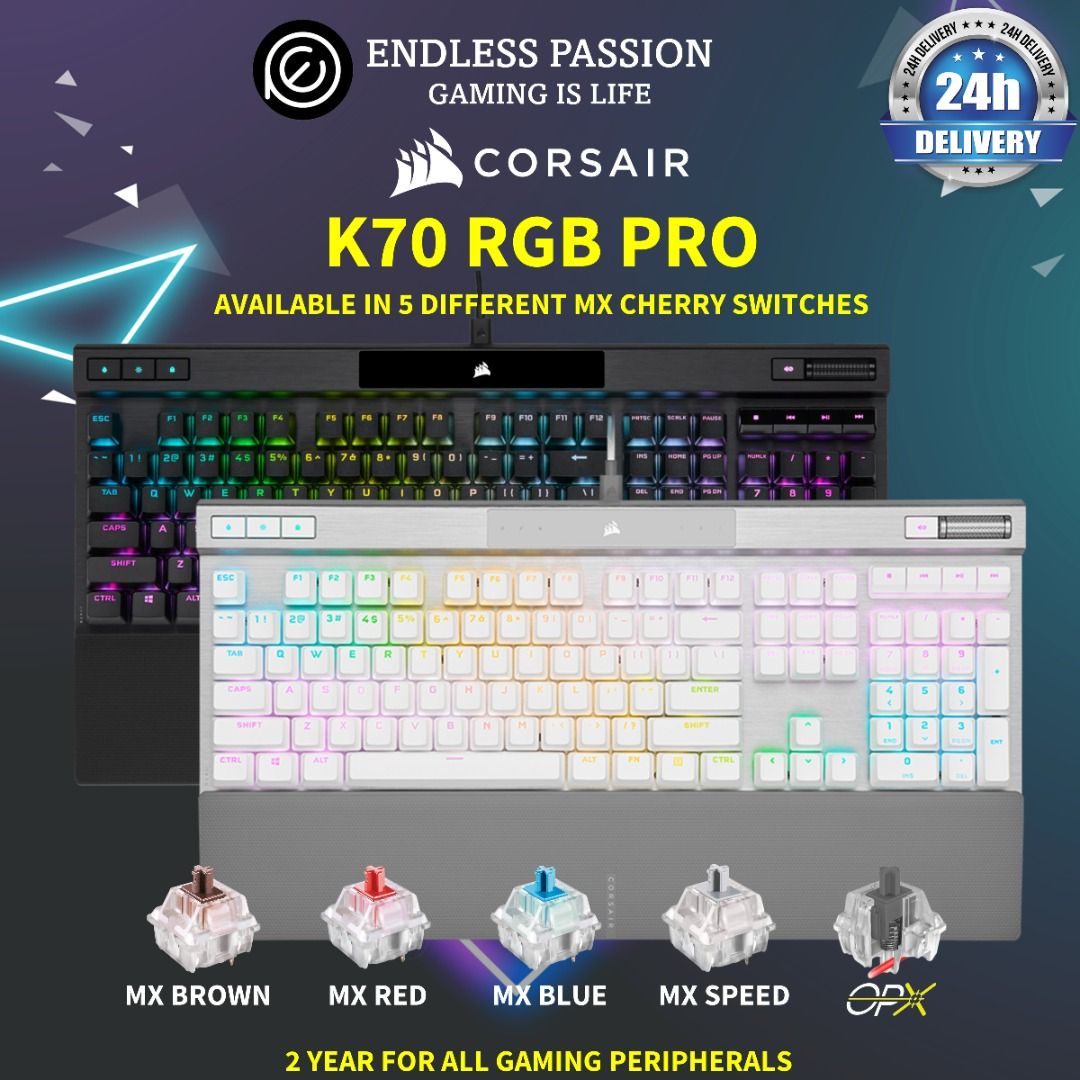 Corsair K70 PRO RGB Wired Optical-Mechanical Gaming Keyboard