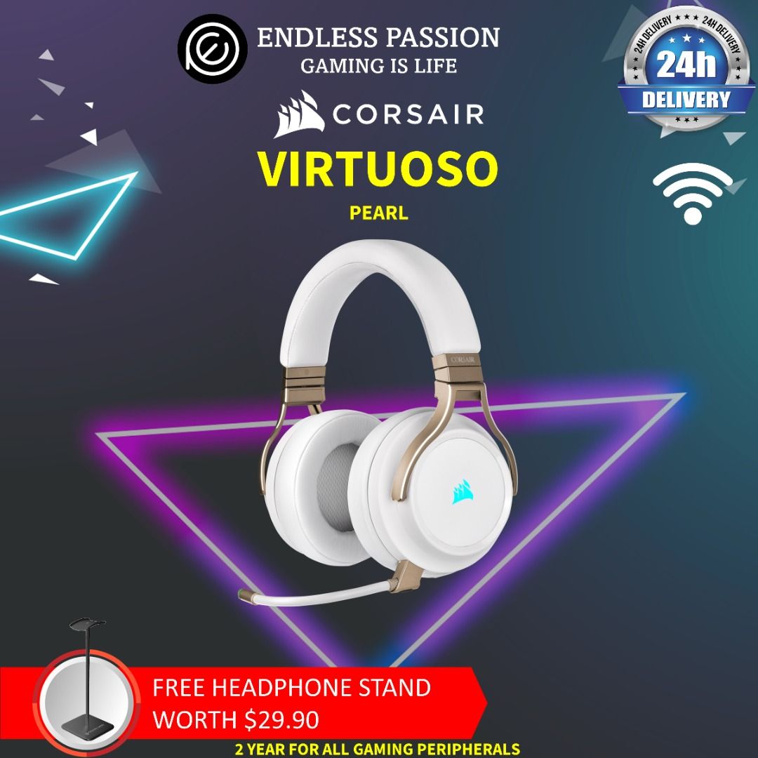 Corsair Virtuoso RGB Wireless High Fidelity Gaming Headset Endless Passion