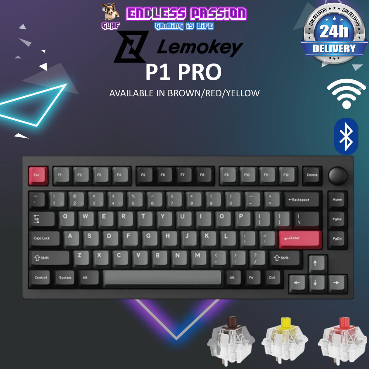 Lemokey P1 Pro Custom Gaming Keyboard - Carbon Black