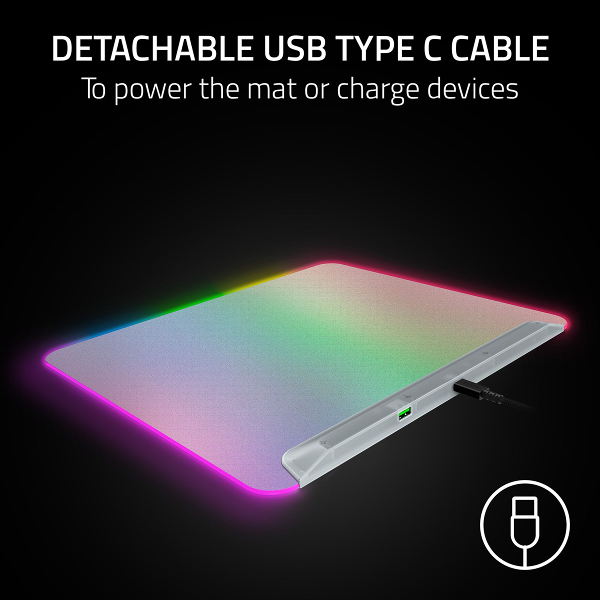 Razer Firefly V2 Pro Fully Illuminated RGB Gaming Mouse Mat - Phantom White Edition