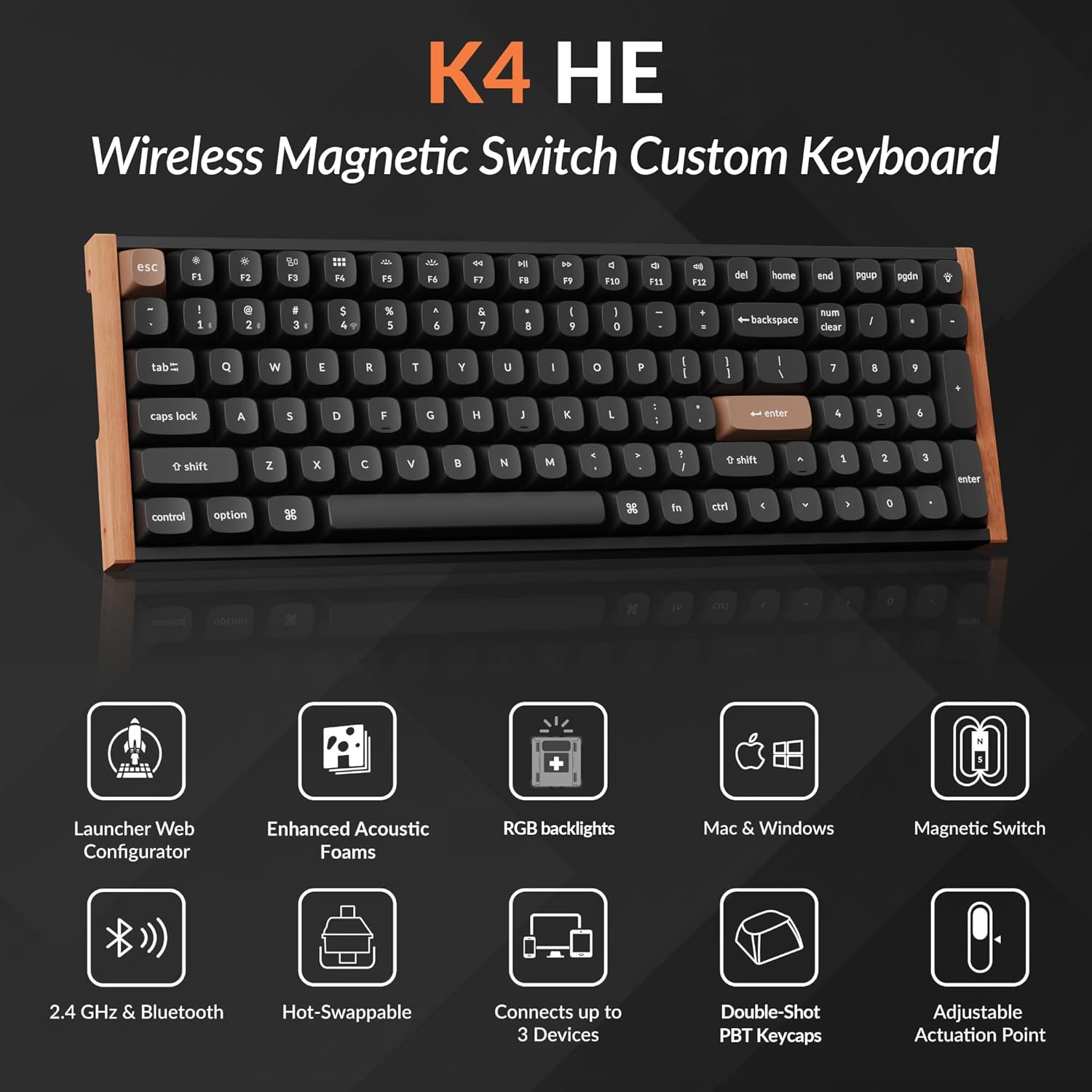 Keychron K4 HE - Wireless Magnetic Switch Custom Keyboard