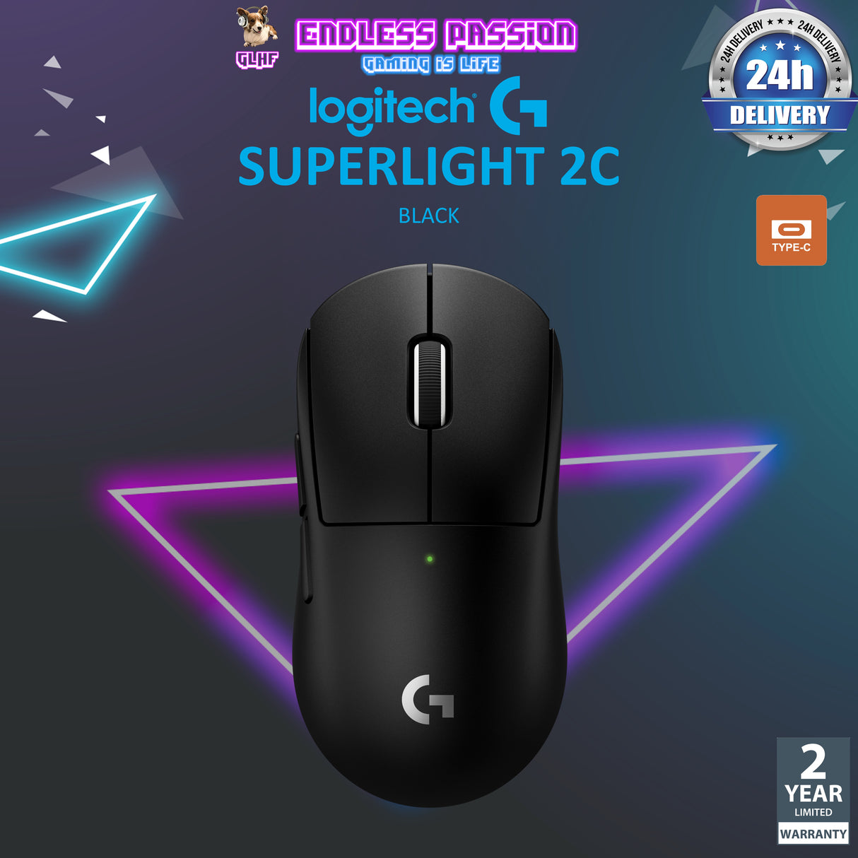 Logitech G Pro X Superlight 2c Lightweight Wireless Gaming Mouse