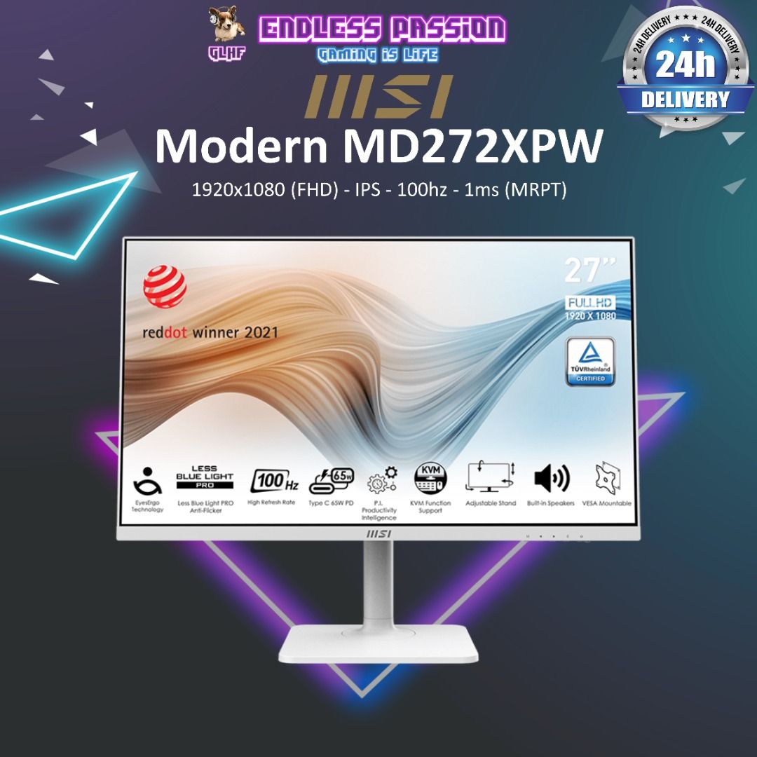 MSI Modern MD272XP/W 27 Inch IPS Monitor